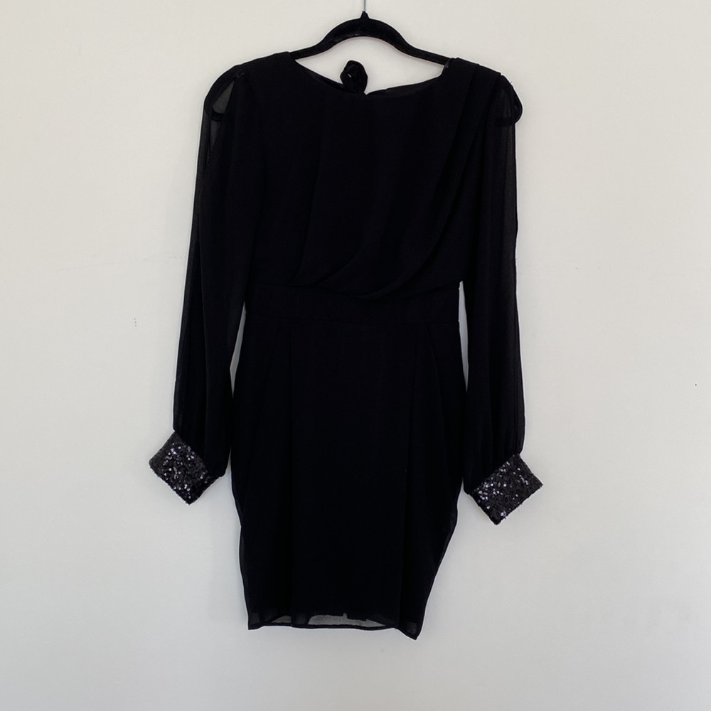 River Island - Little Black Dress - Mini, Long Sleeve - Size 6 (UK 10)